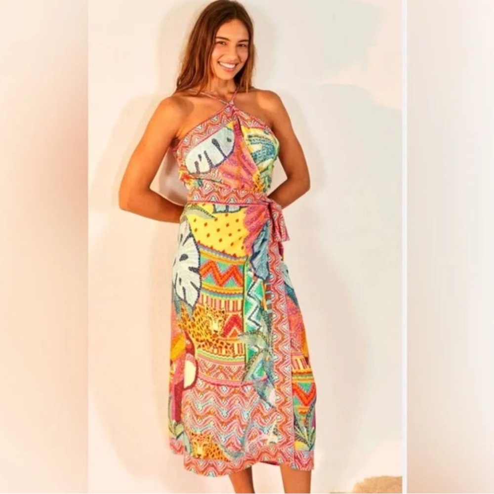 FARM Rio Wrap Midi Dress - worn once!